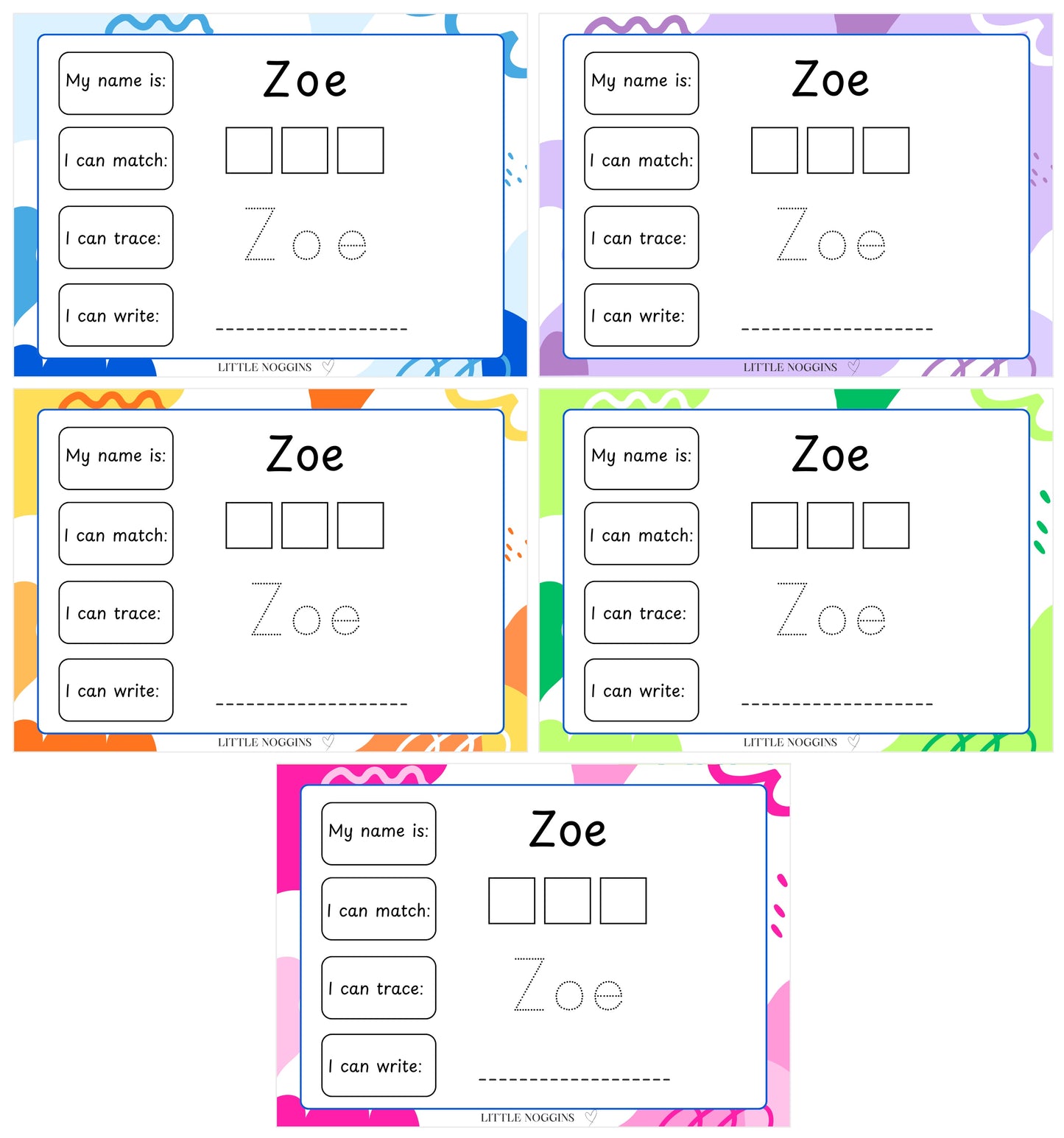 Name Writing Practice Sheet